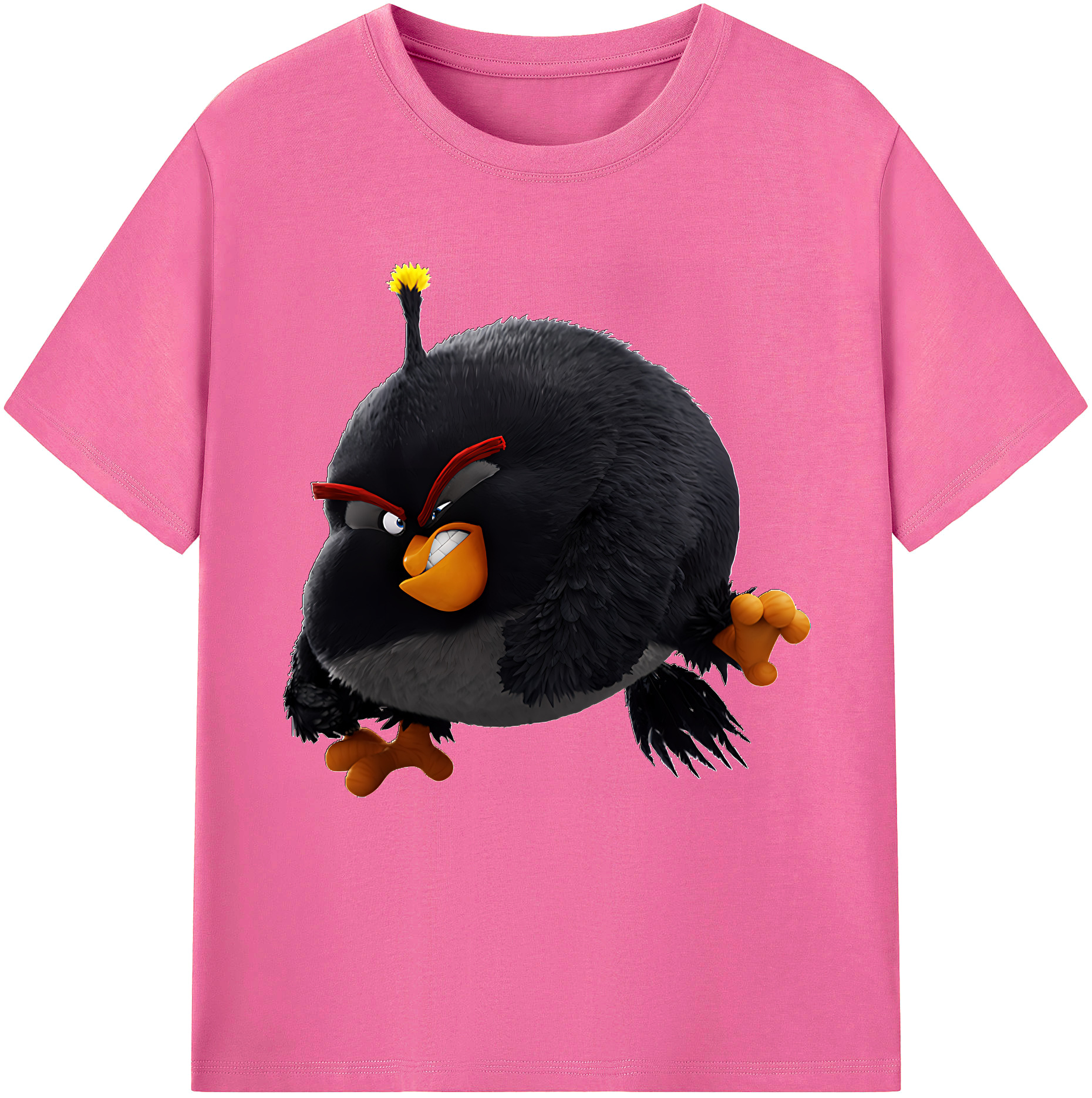 （画像用） Angry Birds アングリーバード レディースカジュアルプリントTシャツ（綿100％）